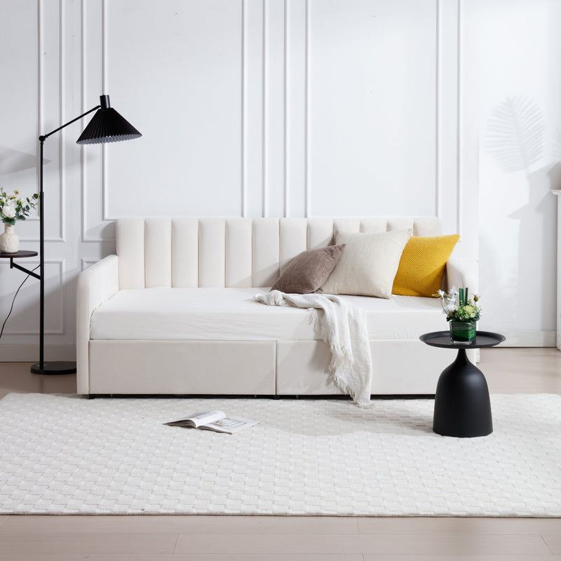 Walker Edison | Velvet Upholstered Daybed with Storage