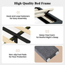 Velvet Upholstered Platform Bed with Height Adjustable Vertical Channel Headboard by LJGDeals