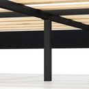 Velvet Upholstered Platform Bed with Height Adjustable Vertical Channel Headboard by LJGDeals