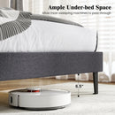 Velvet Upholstered Platform Bed with Height Adjustable Vertical Channel Headboard by LJGDeals