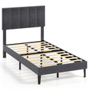 Upholstered Platform Bed with Adjustable Headboard - Twin Size by LJGDeals