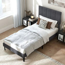 Upholstered Platform Bed with Adjustable Headboard - Twin Size by LJGDeals