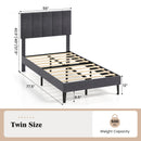 Upholstered Platform Bed with Adjustable Headboard - Twin Size by LJGDeals