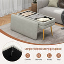 Velvet Upholstered Storage Bench with Removable Top-Grey by LJGDeals