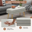 Velvet Upholstered Storage Bench with Removable Top-Grey by LJGDeals