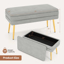 Velvet Upholstered Storage Bench with Removable Top-Grey by LJGDeals