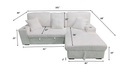 Venice Ivory Corduroy Storage Sleeper Sectional w/ Dual Cupholders & USB Ports by Ornate Furniture