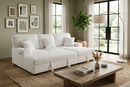 Venice Ivory Corduroy Storage Sleeper Sectional w/ Dual Cupholders & USB Ports by Ornate Furniture