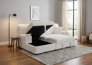 Venice Ivory Corduroy Storage Sleeper Sectional w/ Dual Cupholders & USB Ports by Ornate Furniture
