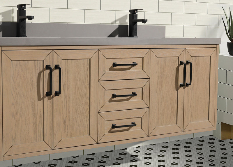 Venice 55" Floating Bathroom Vanity Oak Gray