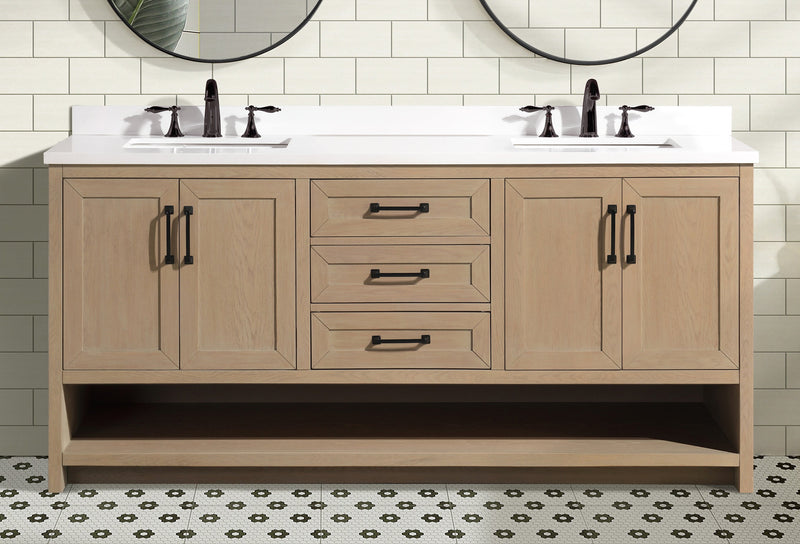 Venice 72" Bathroom Vanity Oak Gray Finish