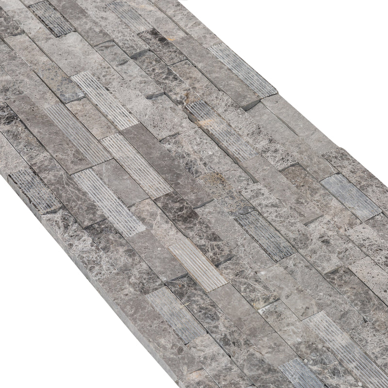 Ventana Gray Marble 3D Ledger Panel 6"x24" – Multi-Surface Wall Tile, Full Truckload