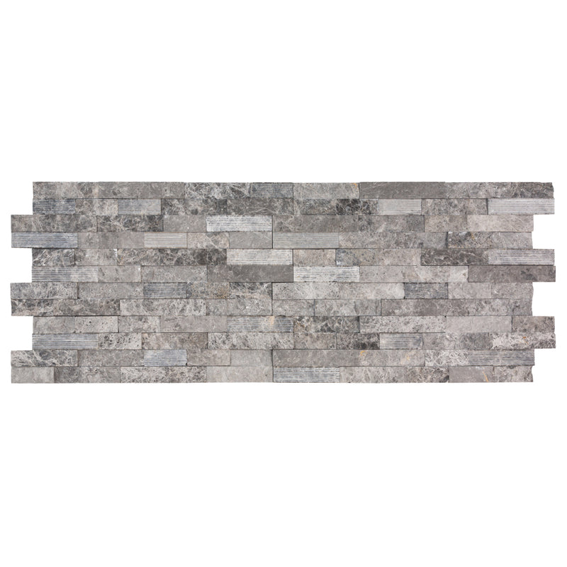 Ventana Gray Marble 3D Ledger Panel 6"x24" – Multi-Surface Wall Tile, Full Truckload