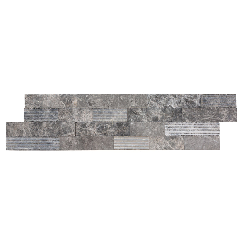 Ventana Gray Marble 3D Ledger Panel 6"x24" – Multi-Surface Wall Tile, Full Truckload