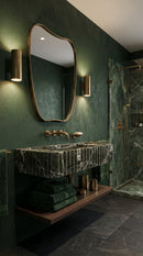 Verde Antico Marble Rectangular Wall-Mount Fluted Bathroom Sink 25x13 by GobekDesign