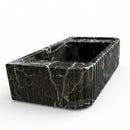 Verde Antico Green Marble Rectangular Wall Mount Fluted Bathroom Sink