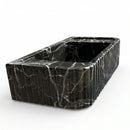 Verde Antico Marble Rectangular Wall-Mount Fluted Bathroom Sink 25x13 by GobekDesign