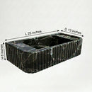 Verde Antico Marble Rectangular Wall-Mount Fluted Bathroom Sink 25x13 by GobekDesign