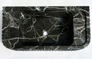 Verde Antico Marble Rectangular Wall-Mount Fluted Bathroom Sink 25x13 by GobekDesign