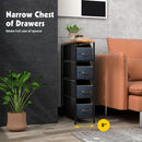 Vertical Narrow Dresser with 4 Removable Fabric Drawers-Rustic Brown by LJGDeals