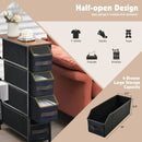Vertical Narrow Dresser with 4 Removable Fabric Drawers-Rustic Brown by LJGDeals