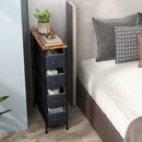Vertical Narrow Dresser with 4 Removable Fabric Drawers-Rustic Brown by LJGDeals