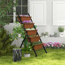 5-Tier Vertical Raised Garden Bed with Wheels and Container Boxes-Brown by LJGDeals