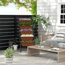 5-Tier Vertical Raised Garden Bed with Wheels and Container Boxes-Brown by LJGDeals