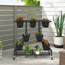 Vertical Raised Garden Bed with 7 Planter Boxes and Storage Baskets-Black by LJGDeals