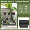 Vertical Raised Garden Bed with 7 Planter Boxes and Storage Baskets-Black by LJGDeals