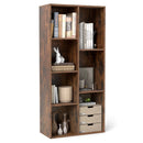 Vertical or Horizontal Freestanding Bookshelf with 7 Compartments by LJGDeals