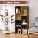 Vertical or Horizontal Freestanding Bookshelf with 7 Compartments