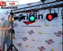 GRIFFIN - Crank Up Triangle Light Truss System - DJ Booth Trussing Stand Kit for Light Cans & Speakers - Pro Audio Lighting Stage Platform Package