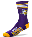 Minnesota Vikings Men's Football 4 Stripe Deuce Socks by Dynasty Sports & Framing