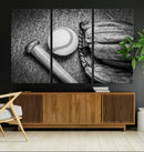 Vintage Baseball Glove and Bat Sports Wall Art Canvas, by MyGreatCanvas | Canvas Wall Art Prints | Photo Prints & Wall Decor
