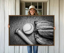 Vintage Baseball Glove and Bat Sports Wall Art Canvas, by MyGreatCanvas | Canvas Wall Art Prints | Photo Prints & Wall Decor