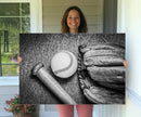 Vintage Baseball Glove and Bat Sports Wall Art Canvas, by MyGreatCanvas | Canvas Wall Art Prints | Photo Prints & Wall Decor