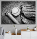 Vintage Baseball Glove and Bat Sports Wall Art Canvas, by MyGreatCanvas | Canvas Wall Art Prints | Photo Prints & Wall Decor