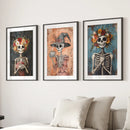 Cozy Floral Skeleton Wall Art Decor Poster Set by Wall Art Set