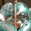 Blue Disks Murano Glass Chandelier