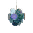 Blue Disks Murano Glass Chandelier