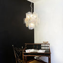 Vintage Murano Iridescent Glass Disks Chandelier