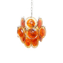 Vintage Murano Orange Transparent Disc Chandelier