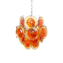 Vintage Murano Orange Transparent Disc Chandelier