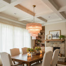 Pink Glass Tube Star Layered Chandelier