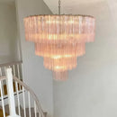 Pink Glass Tube Star Layered Chandelier