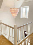 Pink Glass Tube Star Layered Chandelier