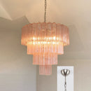 Pink Glass Tube Star Layered Chandelier