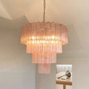 Pink Glass Tube Star Layered Chandelier