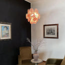 Vintage Murano Pink Glass Disks Chandelier